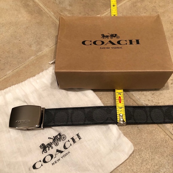 Men’s Coach “CC” canvas/leather reversible belt - Picture 8 of 16